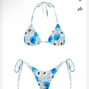 Floral Blue Bikini Set Triangl BANA VINCA